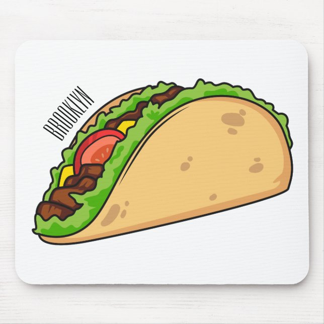 Mousepad Imagem de desenho animado do Taco (Frente)