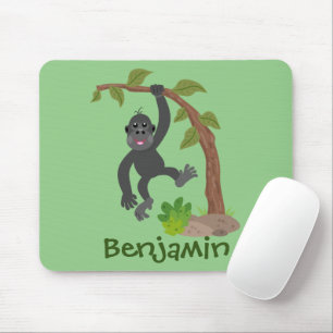 Mousepad Imagem de desenhos animados de gorila, um bebê fe