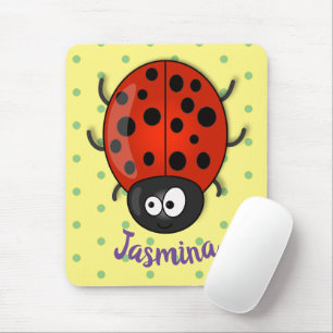 Mousepad Imagem de desenhos animados de ladybug vermelho e 
