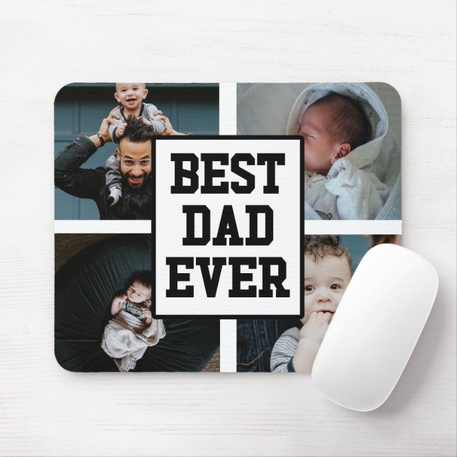Mousepad Imagem de Foto Personalizada do Melhor Pai Branco  (Com mouse)