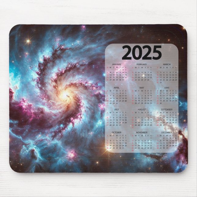 Mousepad Imagem digital bonita do calendário Cosmo 2025 (Frente)
