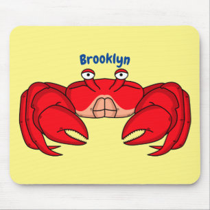 Mousepad Imagem do desenho animado de caranguejo vermelho-b