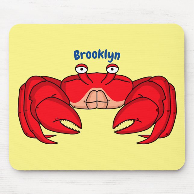 Mousepad Imagem do desenho animado de caranguejo vermelho-b (Frente)