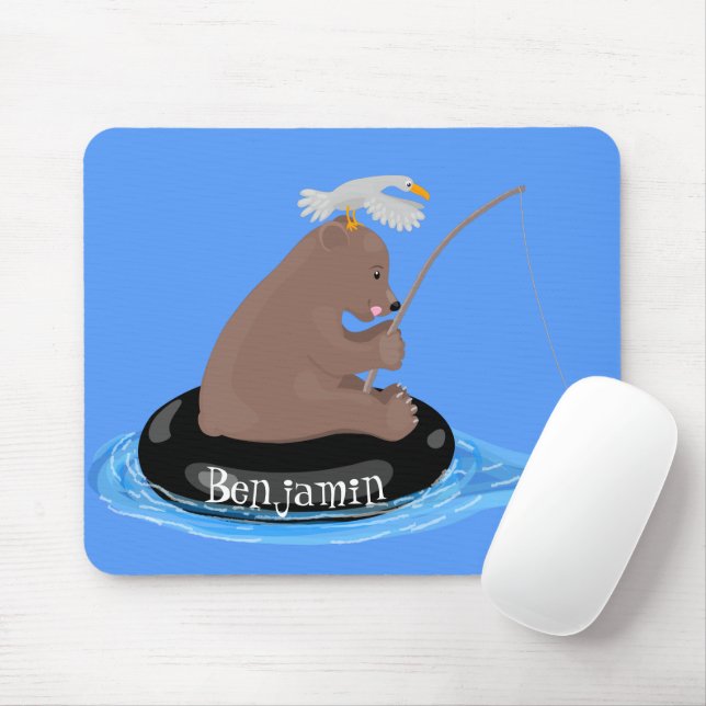 Mousepad Imagem do desenho animado de pesca de filhotes de  (Com mouse)