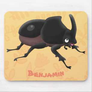 Mousepad Imagem do desenho animado do besouro da rinoceront