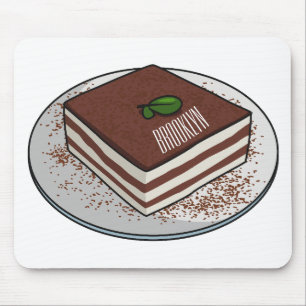 Mousepad Imagem do desenho do bolo Tiramisu