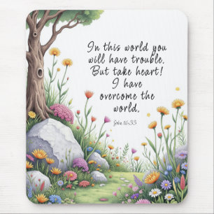 Mousepad Imagem do Versículo da Bíblia João 16:33 Poster