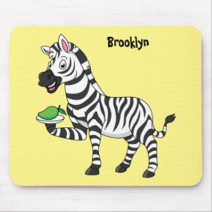 Mousepad Imagem engraçada de desenho animado de zebra