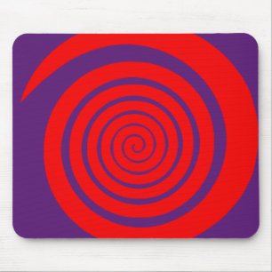 Mousepad imagem espiral hipnótica vermelha