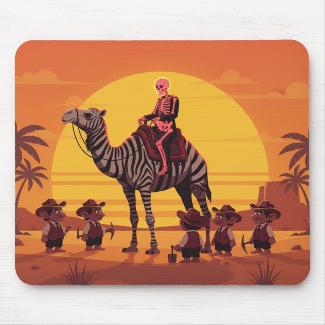 Mousepad Imagem Fantasia de Esqueleto Montando Camelo Listr (Frente)