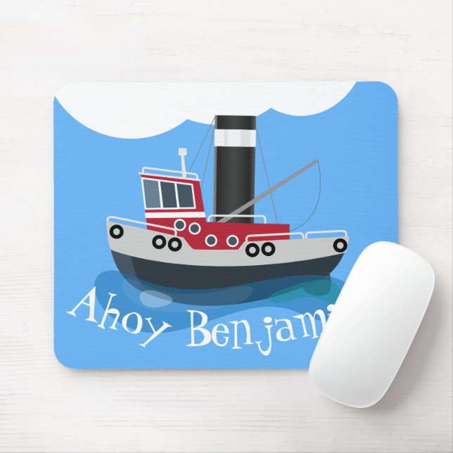 Mousepad Imagem ilustrativa do desenho animado do navio de  (Com mouse)