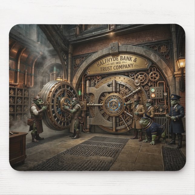 Mousepad Imagem Surrealista Cofre do Banco Halfhyde (Frente)