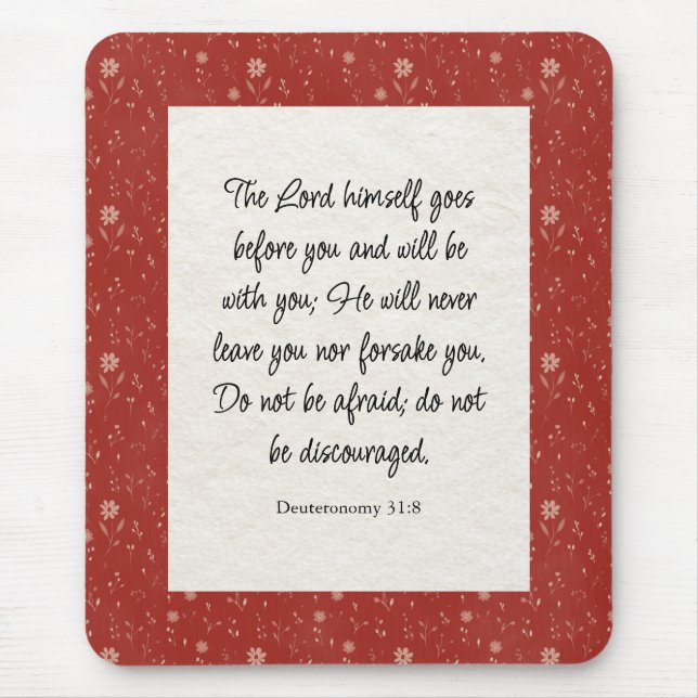 Mousepad Imagem Versa da Bíblia 31:8 Deuteronomy (Frente)