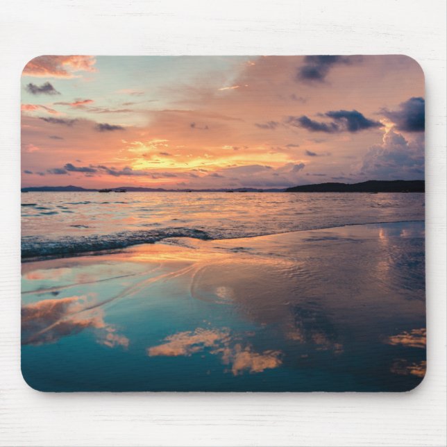 Mousepad Imagens Cênicas do Oceano de Arte de Praia Fotogra (Frente)