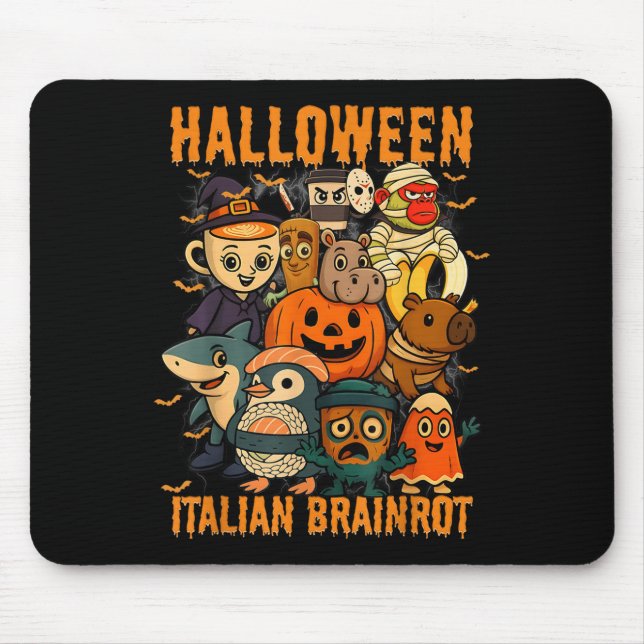 Mousepad Imagens do Brainrot Italiano Caracteres do Hallowe (Frente)