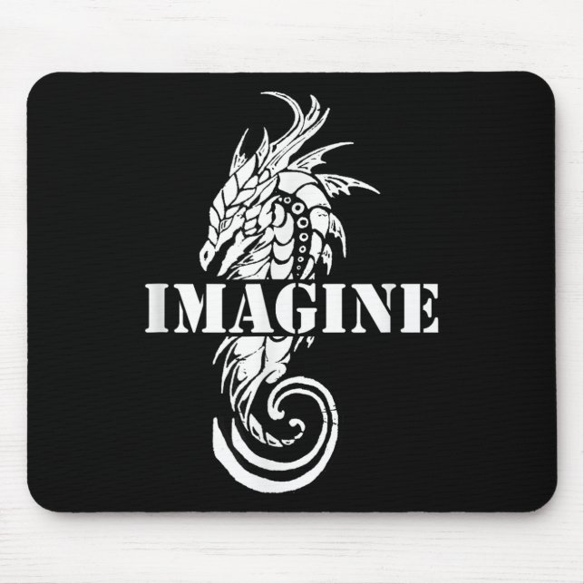 Mousepad Imagine o estilo de tatuagem do Dragão Fantasy (Frente)