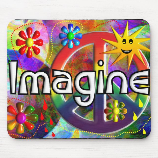 Mousepad "Imagine" presentes dos anos 70 de Psychadelic (Frente)