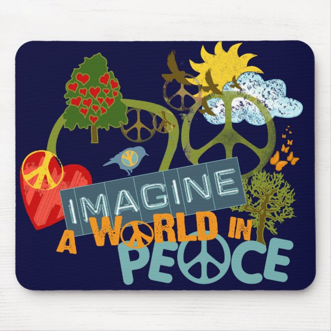 Mousepad Imagine um mundo na paz (Frente)