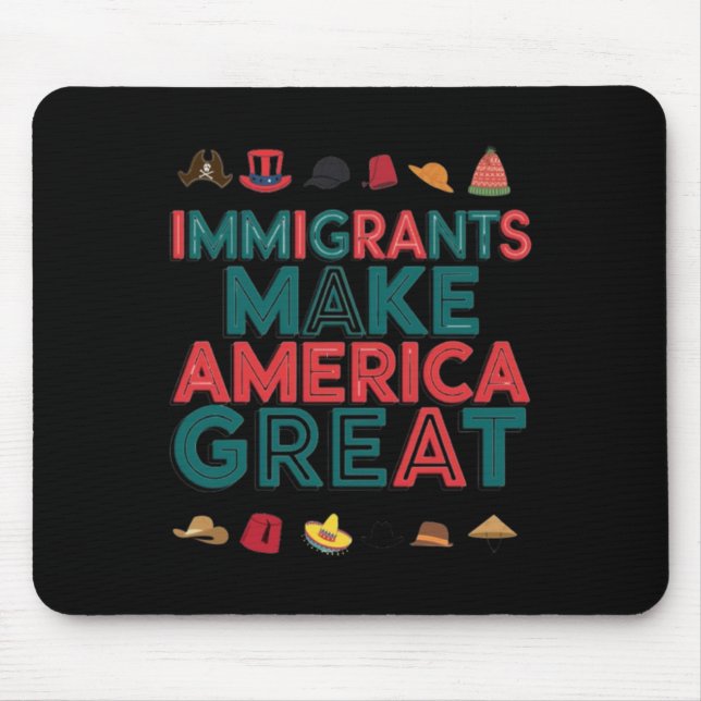 Mousepad Imigrantes fazem o Excelente americano celebrar a  (Frente)