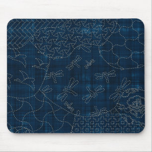 Mousepad imitação do bordado do Sashiko-estilo