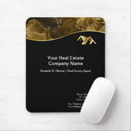 Mousepad Imobiliário. Construção. Dourado negro