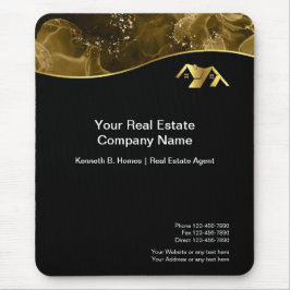 Mousepad Imobiliário. Construção. Dourado negro
