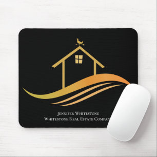 Mousepad Imobilizador Dourado da Empresa Imobiliária Perso