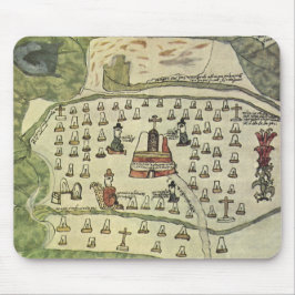 Mousepad Império Asteca de Montezuma, mapa mundial antigo, 