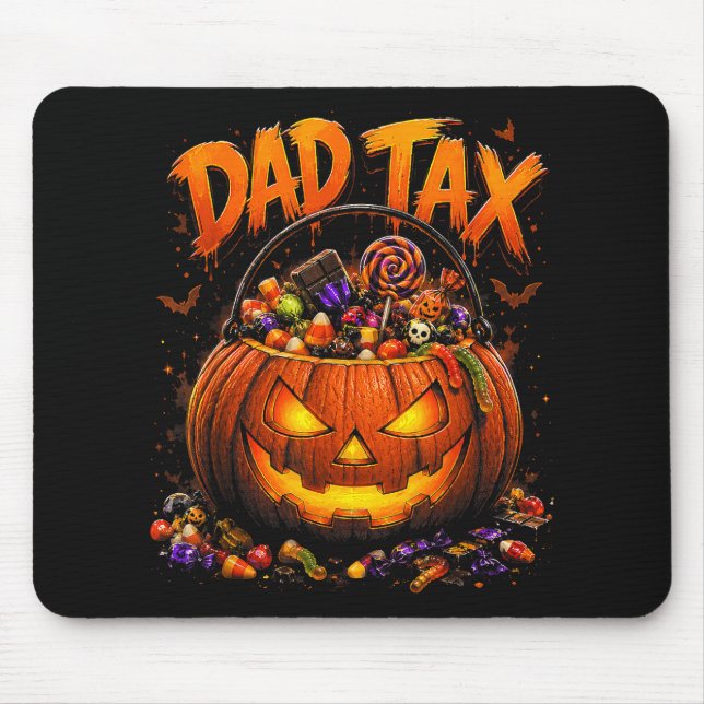 Mousepad Imposto Pai Engraçado Halloween Abóbora (Frente)