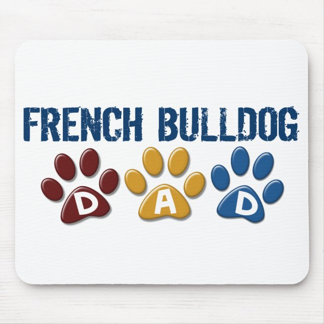 Mousepad Impressão 1 da pata do pai do BULDOGUE FRANCÊS (Frente)