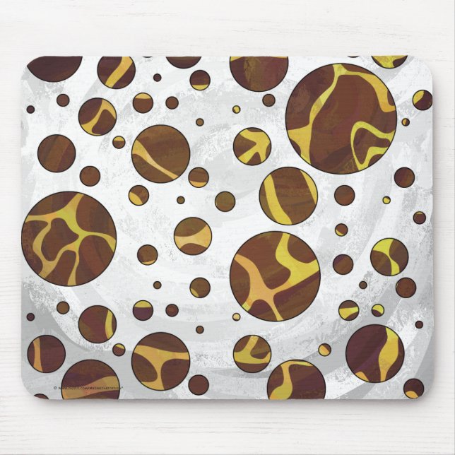 Mousepad Impressão Amarela e Marrom de Girafa (Frente)