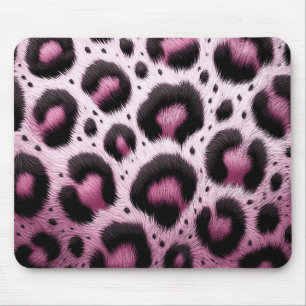 Mousepad Impressão Animal de Pelos de Leopardo Rosa e Preto