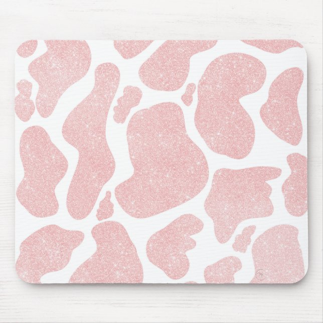 Mousepad Impressão animal em grandes manchas brancas, rosa  (Frente)