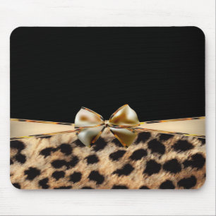 Mousepad Impressão Animal Leopardo Leopardo Preto e Dourado