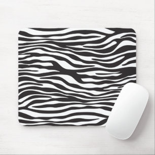 Mousepad Impressão animal, listras da zebra - branco preto