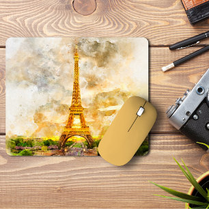 Mousepad Impressão artística de aquarela do pôr do sol da T