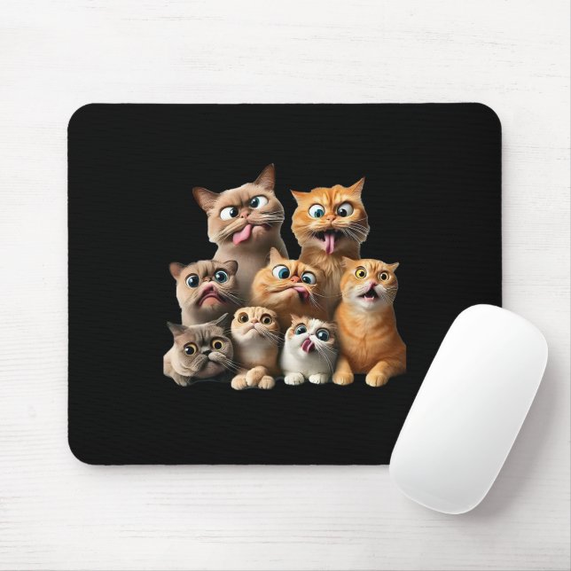Mousepad impressão artística de gato engraçado (Com mouse)