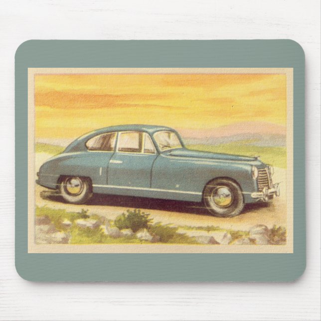 Mousepad Impressão azul do carro do vintage (Frente)