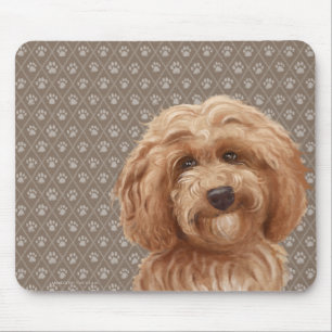 Mousepad Impressão bonito da pintura da pata do cão do am