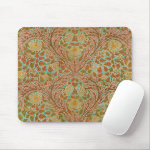 Mousepad Impressão Botânica Vitoriana de Rosa e Folha de Te