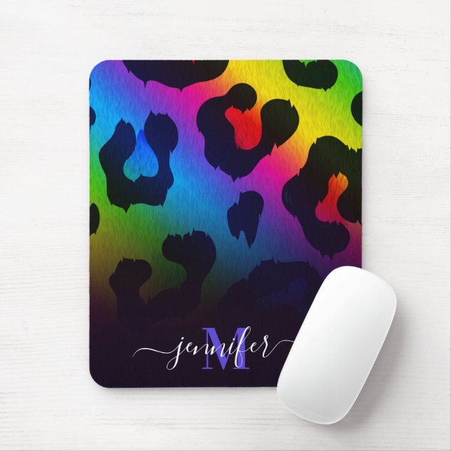 Mousepad Impressão Colorida Leopardo (Com mouse)