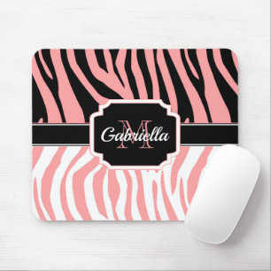 Mousepad Impressão cor-de-rosa da zebra