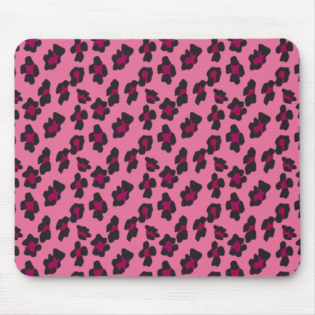 Mousepad Impressão cor-de-rosa do leopardo (Frente)