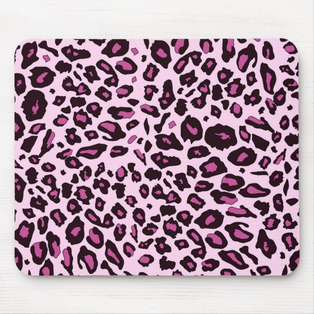 Mousepad Impressão cor-de-rosa do leopardo (Frente)