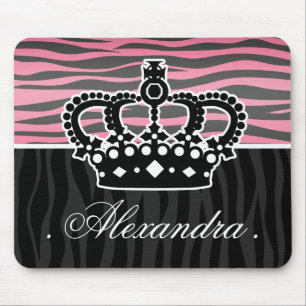 Mousepad Impressão cor-de-rosa e preto da princesa feminin