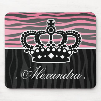 Mousepad Impressão cor-de-rosa e preto da princesa feminino