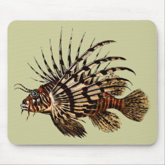 Mousepad Impressão da arte do Lionfish do vintage