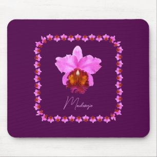 Mousepad Impressão da Orquídea Cattleya Personalizada