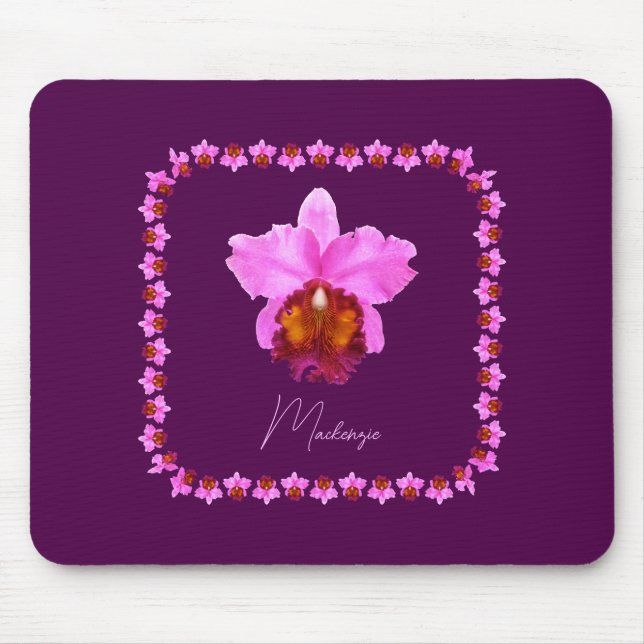 Mousepad Impressão da Orquídea Cattleya Personalizada (Frente)