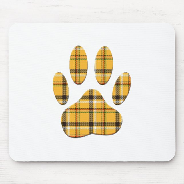 Mousepad Impressão da Pata de Cachorro de Tartan (Frente)